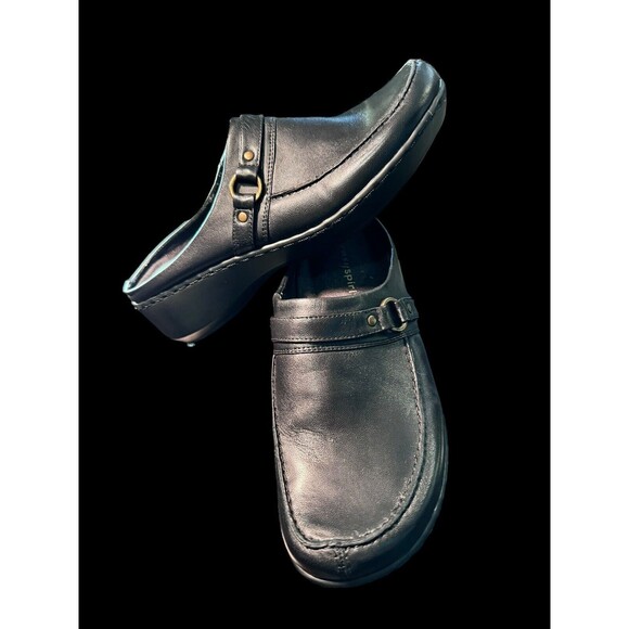 Easy Spirit Woman’s Comfort Esdonnica Black Smooth Leather Mules 7 1/2 M - Picture 6 of 13